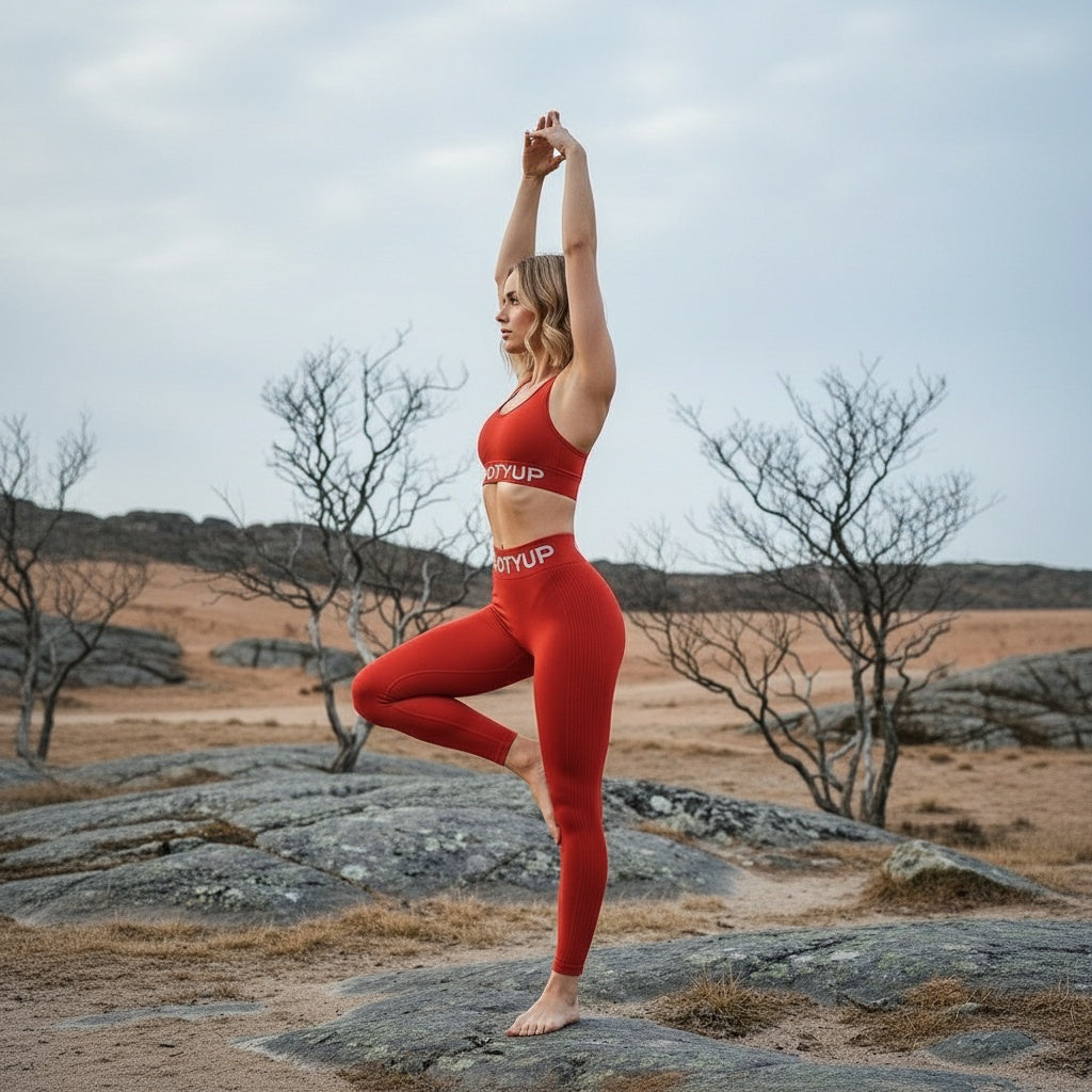 BOOTYUP Ruby Red Open Back Co-ord Set
